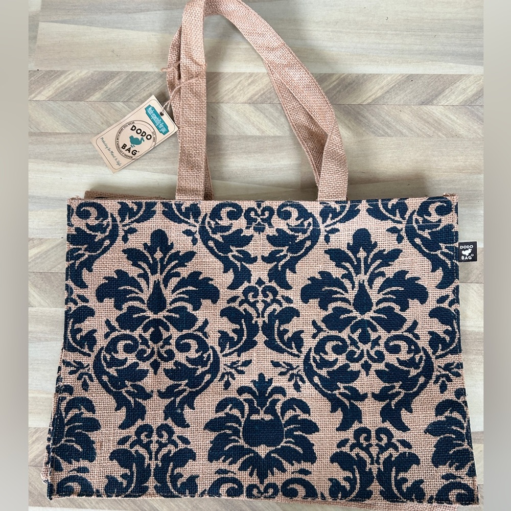 Eco-Friendly Tote Bag with Blue Pattern